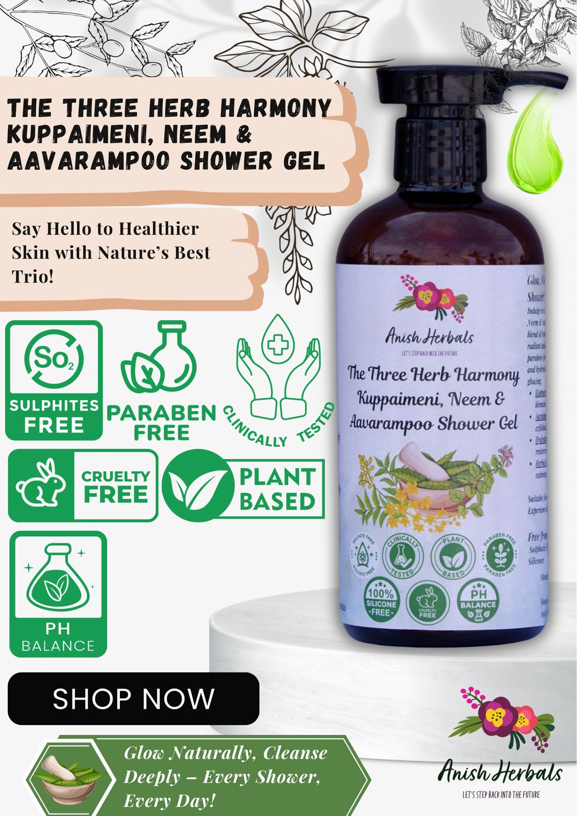 Three Herb Harmony Shower Gel Set